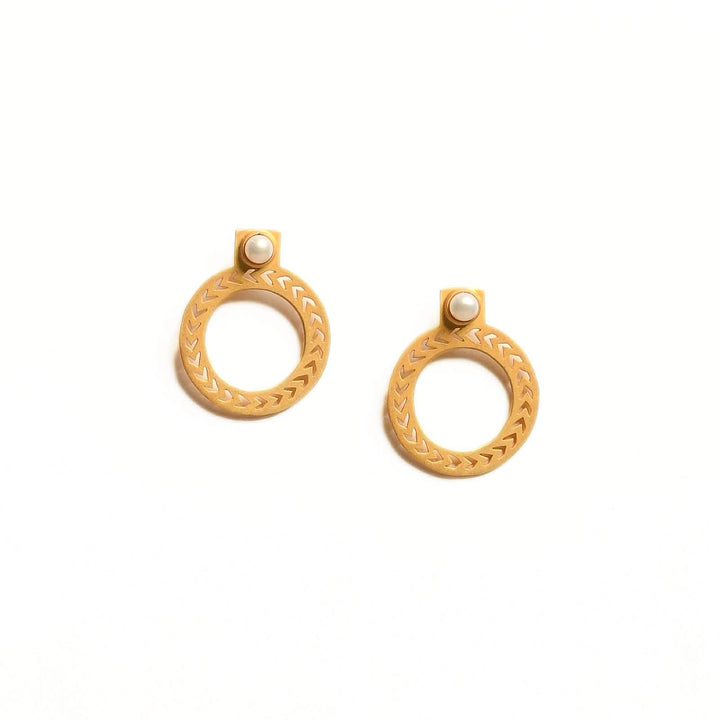 El Kawthar Hoops- Gold platted silver with pearls