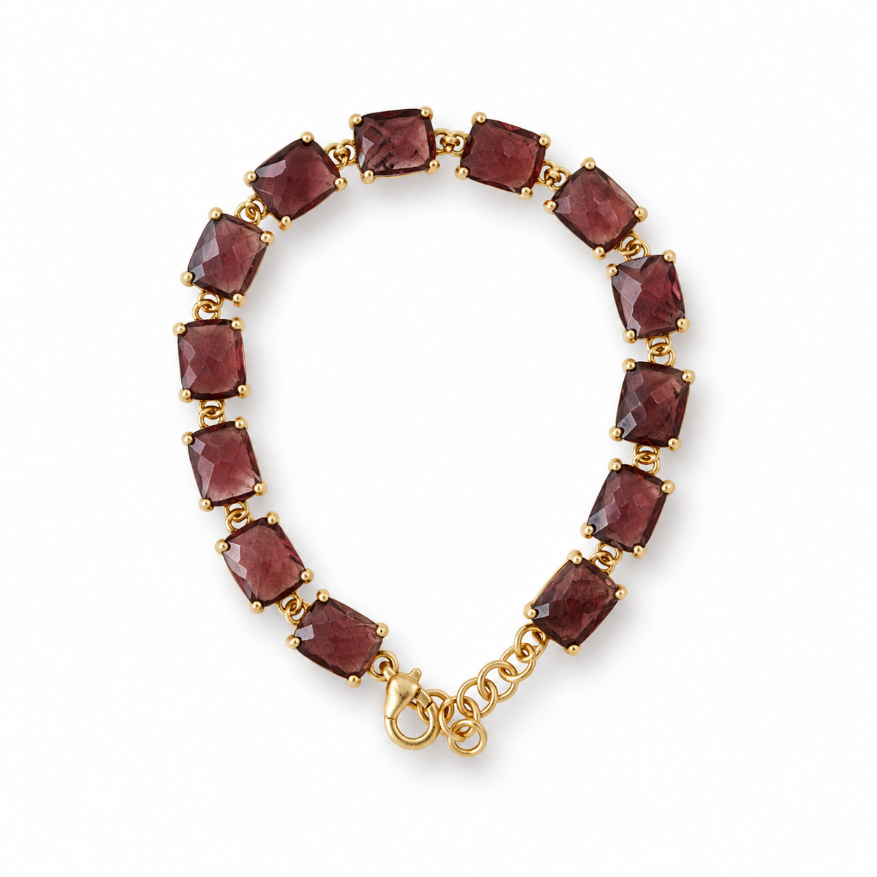 Burgundy Square Stone Bracelet