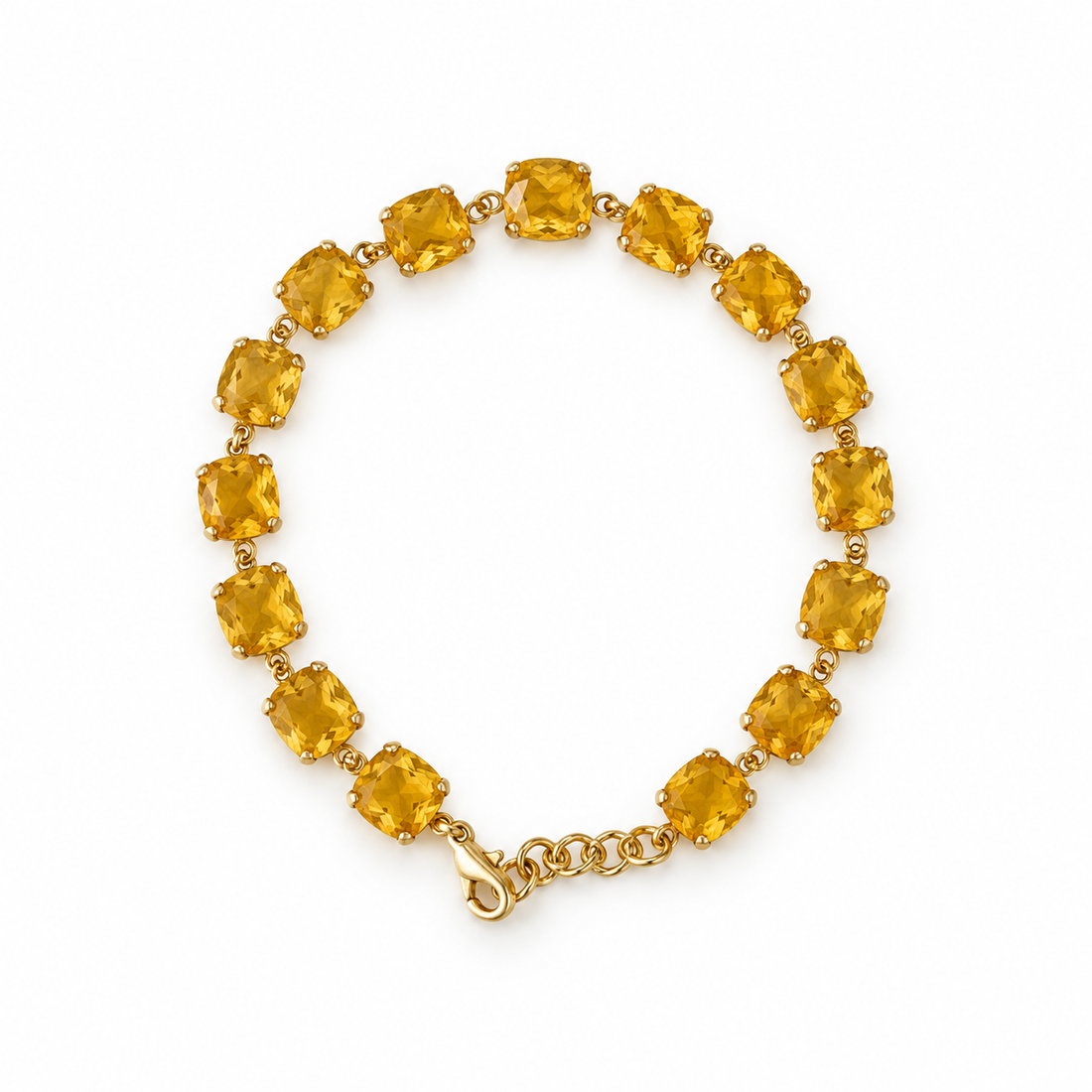 Golden Yellow Square Stone Bracelet