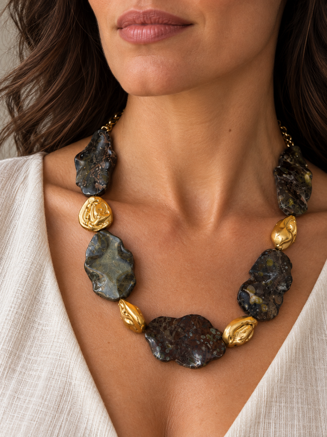 Black & Golden Terra Necklace