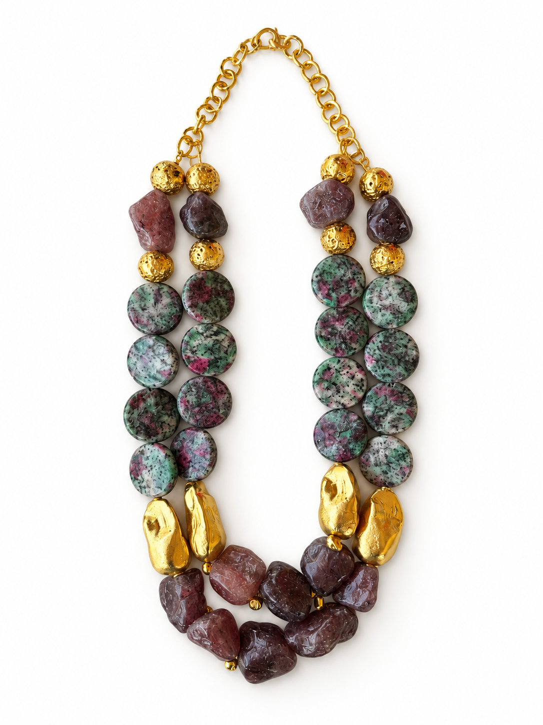 Garnet & Jade Garden Necklace