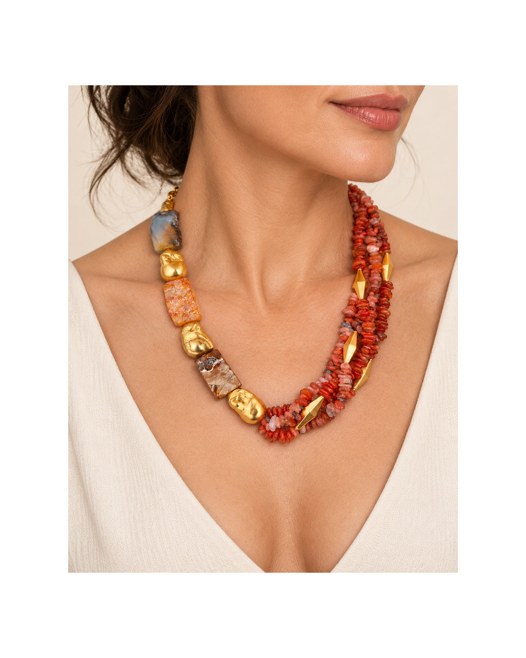 Terracotta Agate Cluster Necklace
