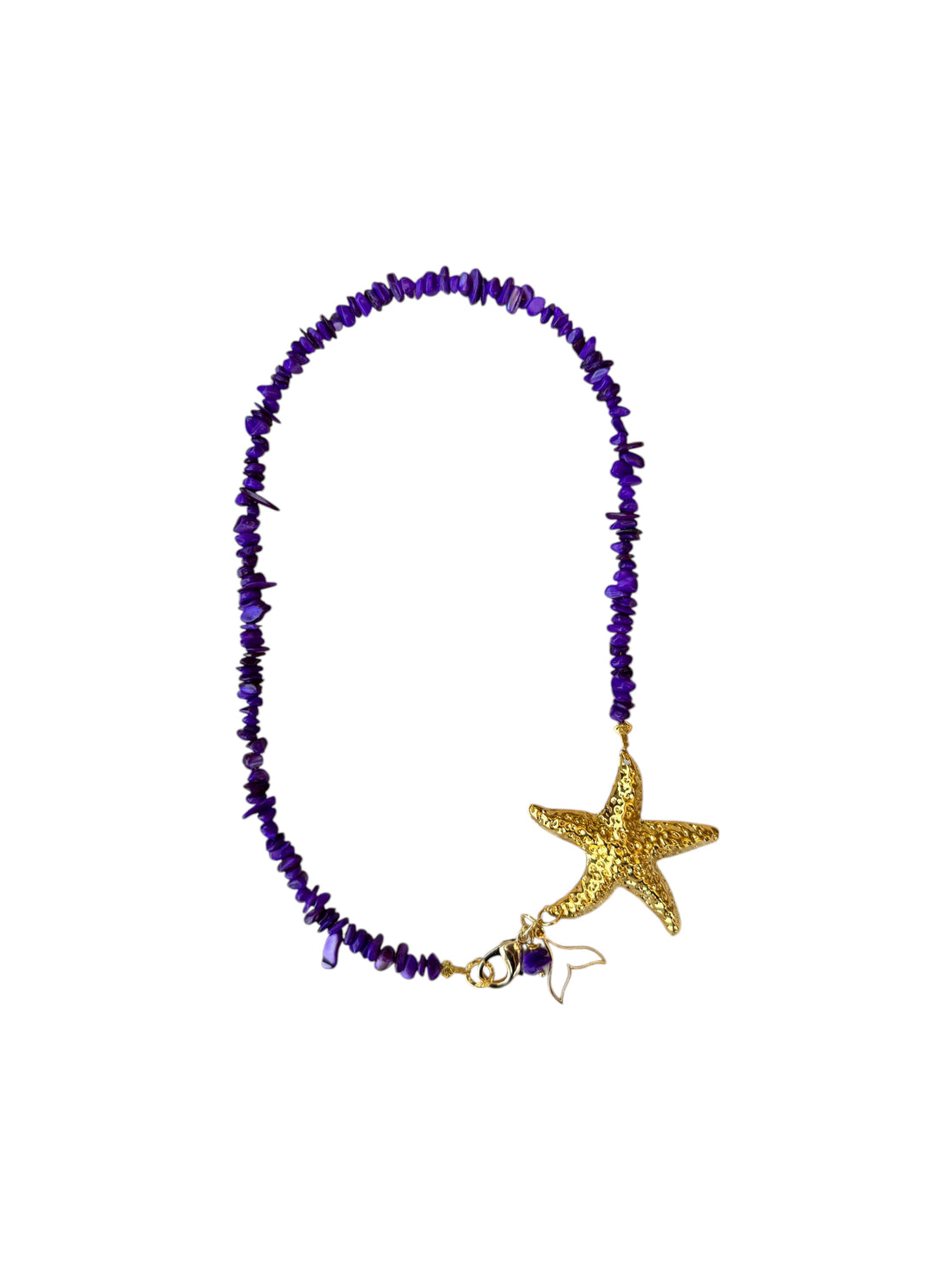 Purple Star Fish Necklace with charm