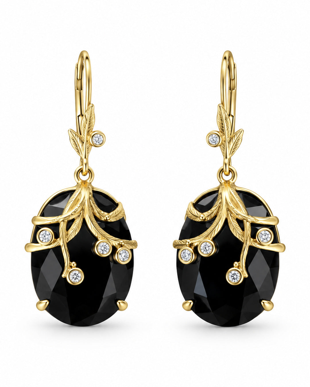 Onyx & Zircon Earrings