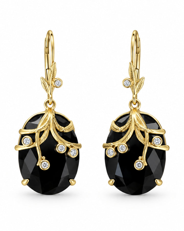 Onyx & Zircon Earrings