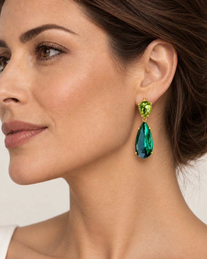 Green Drop Earrings