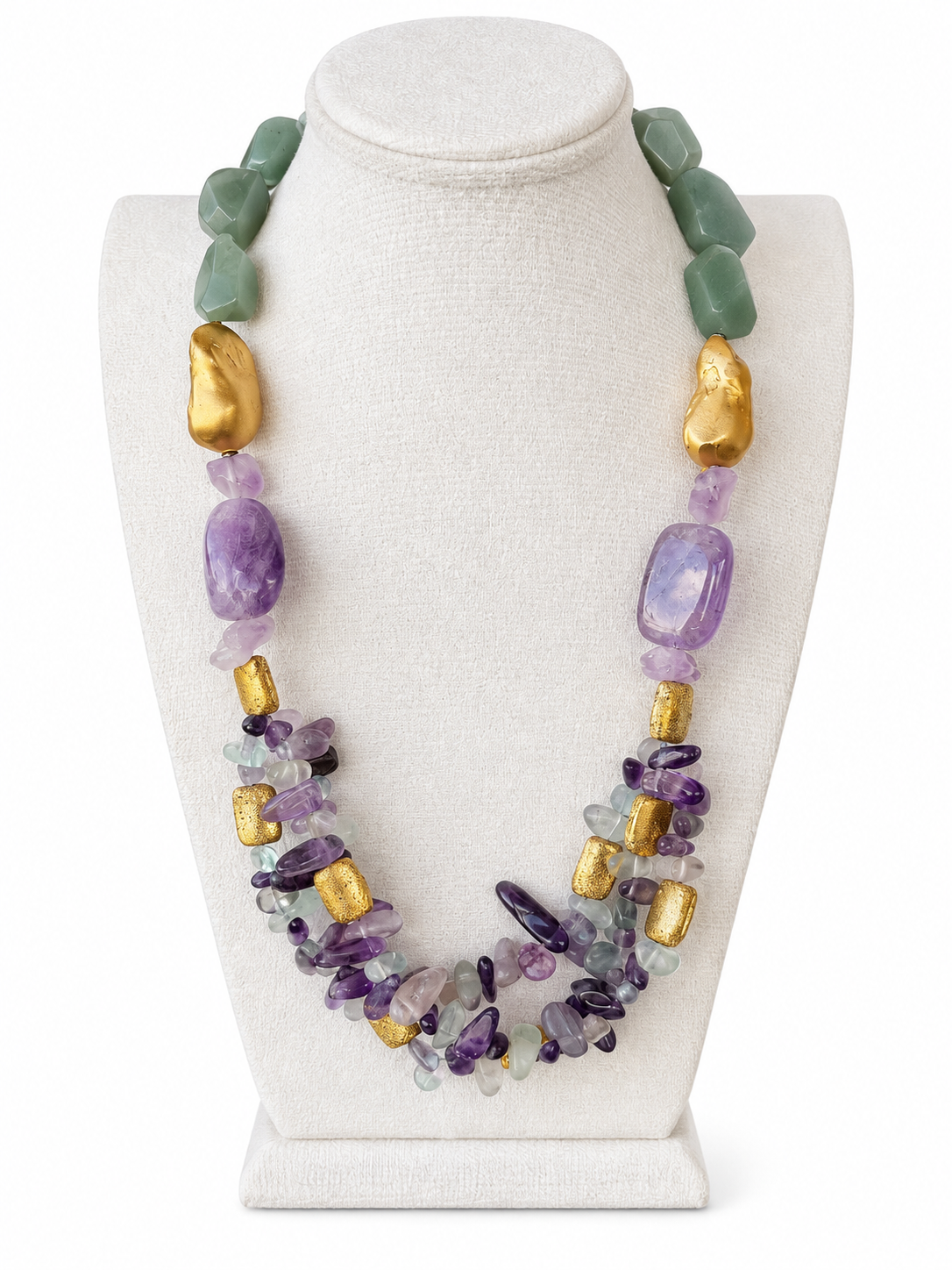 Green Jade & Amethyst Necklace
