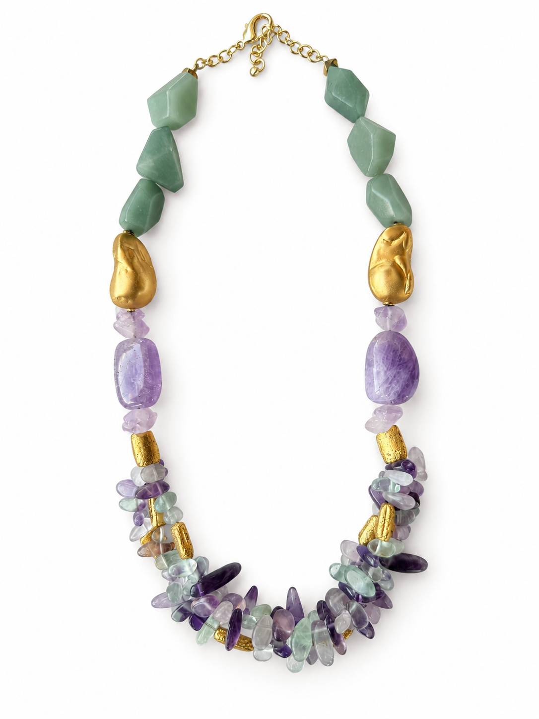 Green Jade & Amethyst Necklace