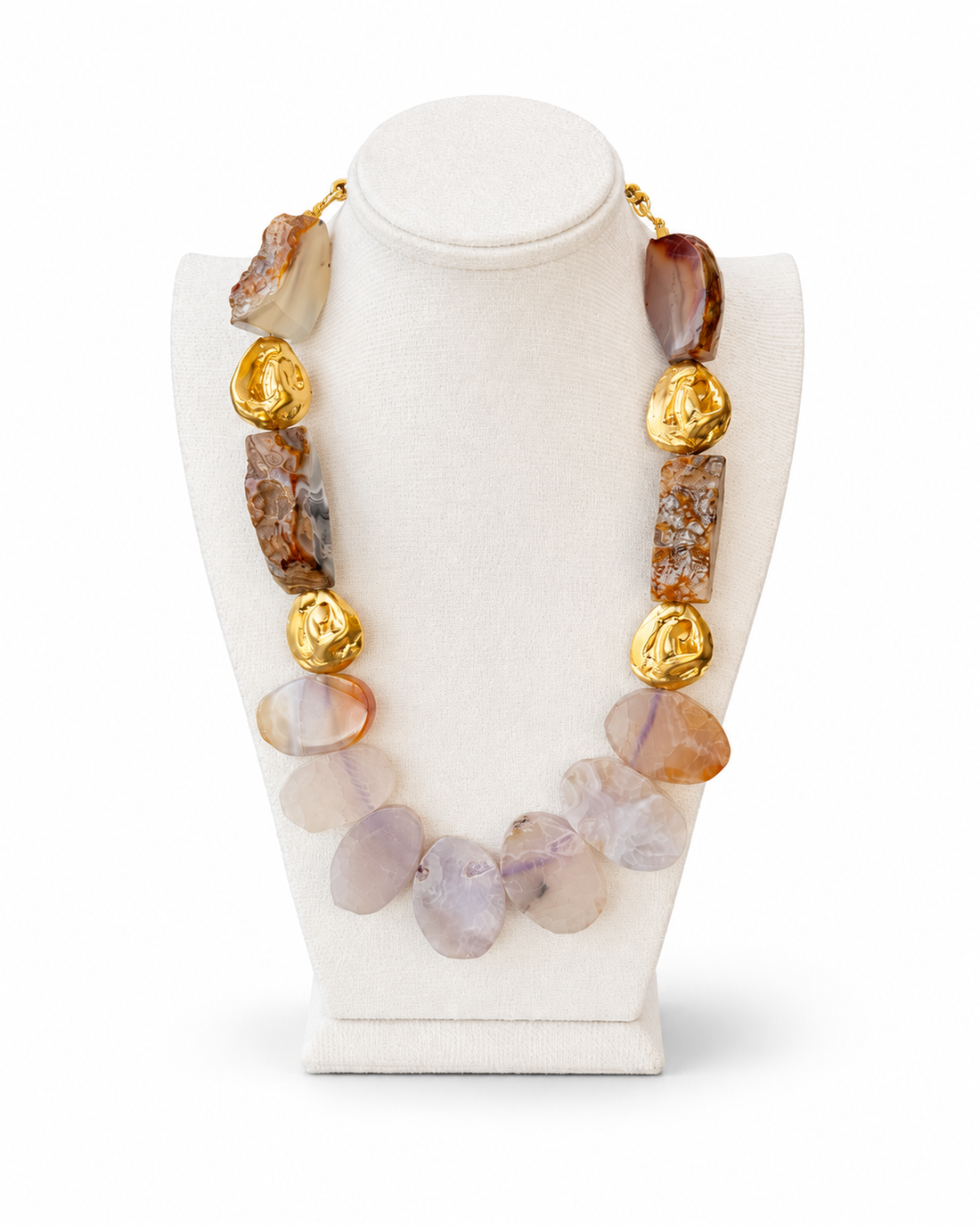 Brown & Beige Agate Necklace