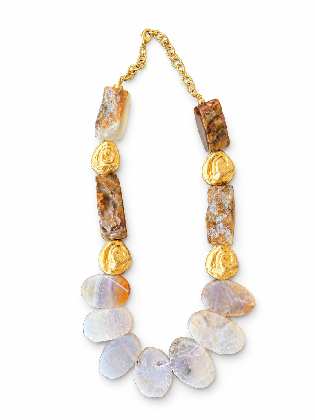 Brown & Beige Agate Necklace