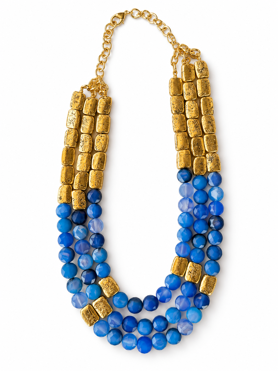 Queen Threads Blue Necklace | عقد خيوط الملكة أزرق