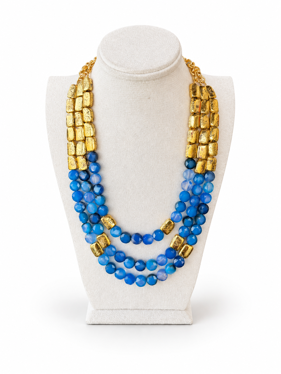 Queen Threads Blue Necklace | عقد خيوط الملكة أزرق