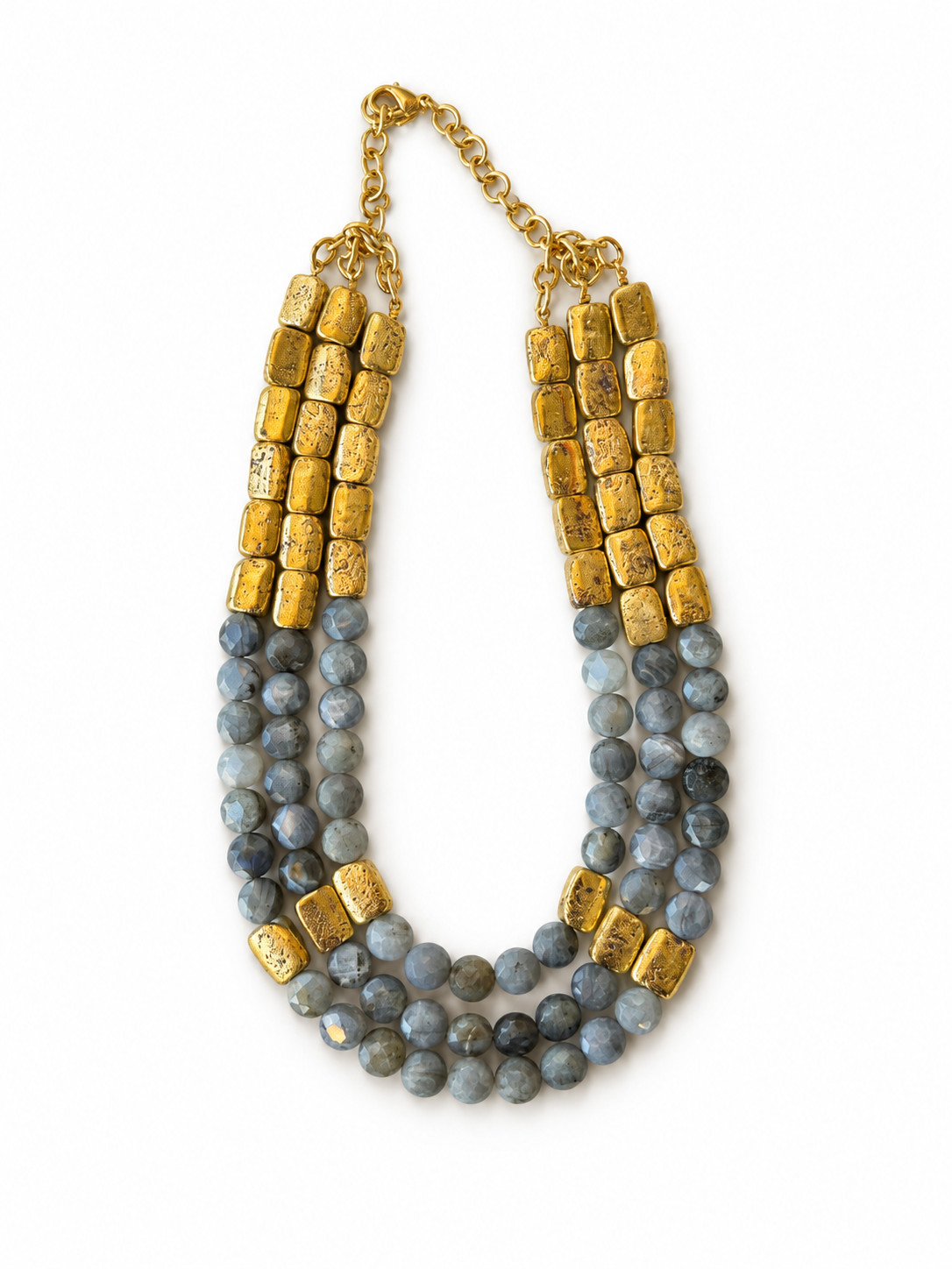 Queen Threads Grey Necklace | عقد خيوط الملكة رمادي