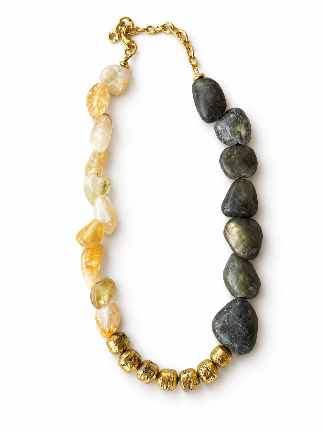 Labradorite & Citrine Golden Necklace