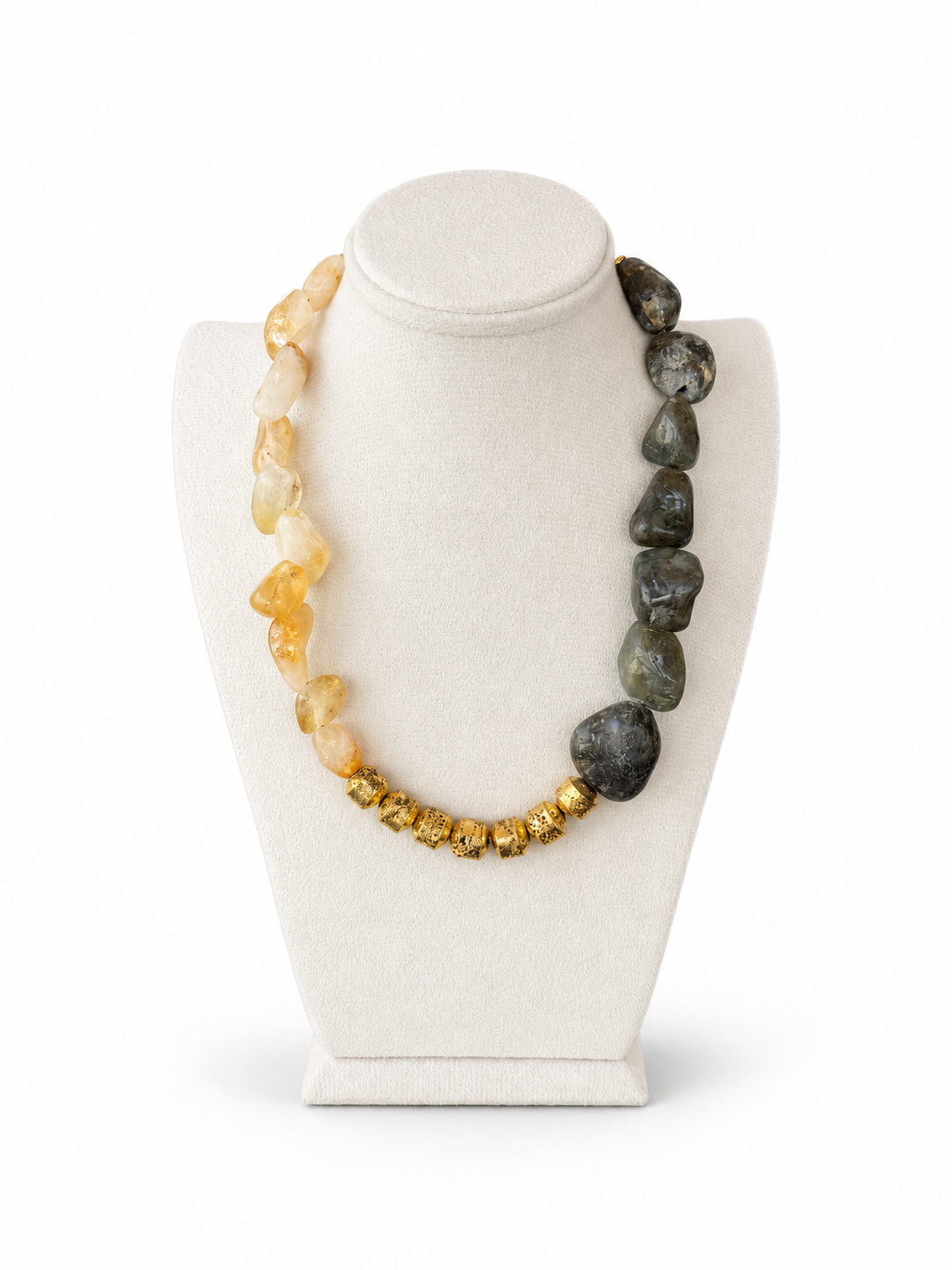Labradorite & Citrine Golden Necklace