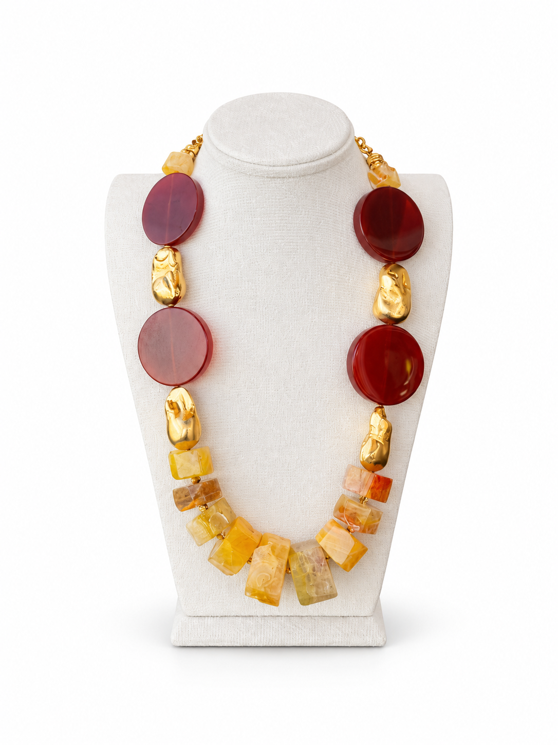 Citrine & Brown Agate Golden Necklace