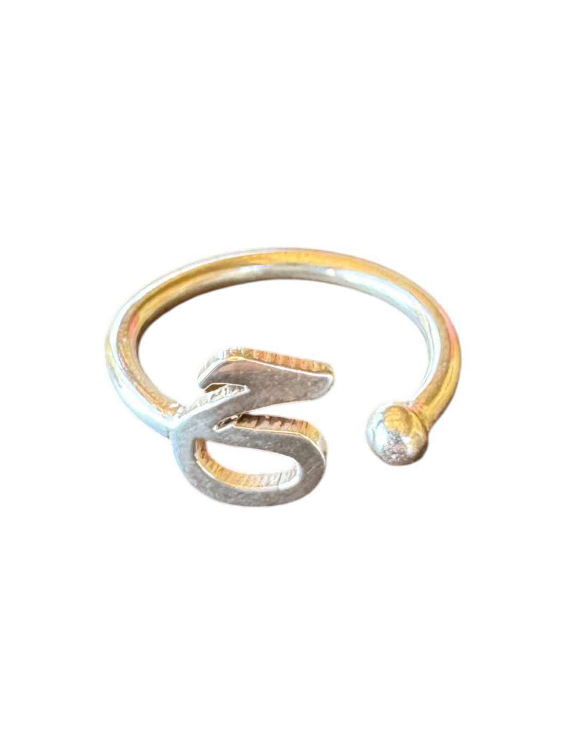 Silver Arabic Letter Ring (ح) | خاتم فضة بحرف ح