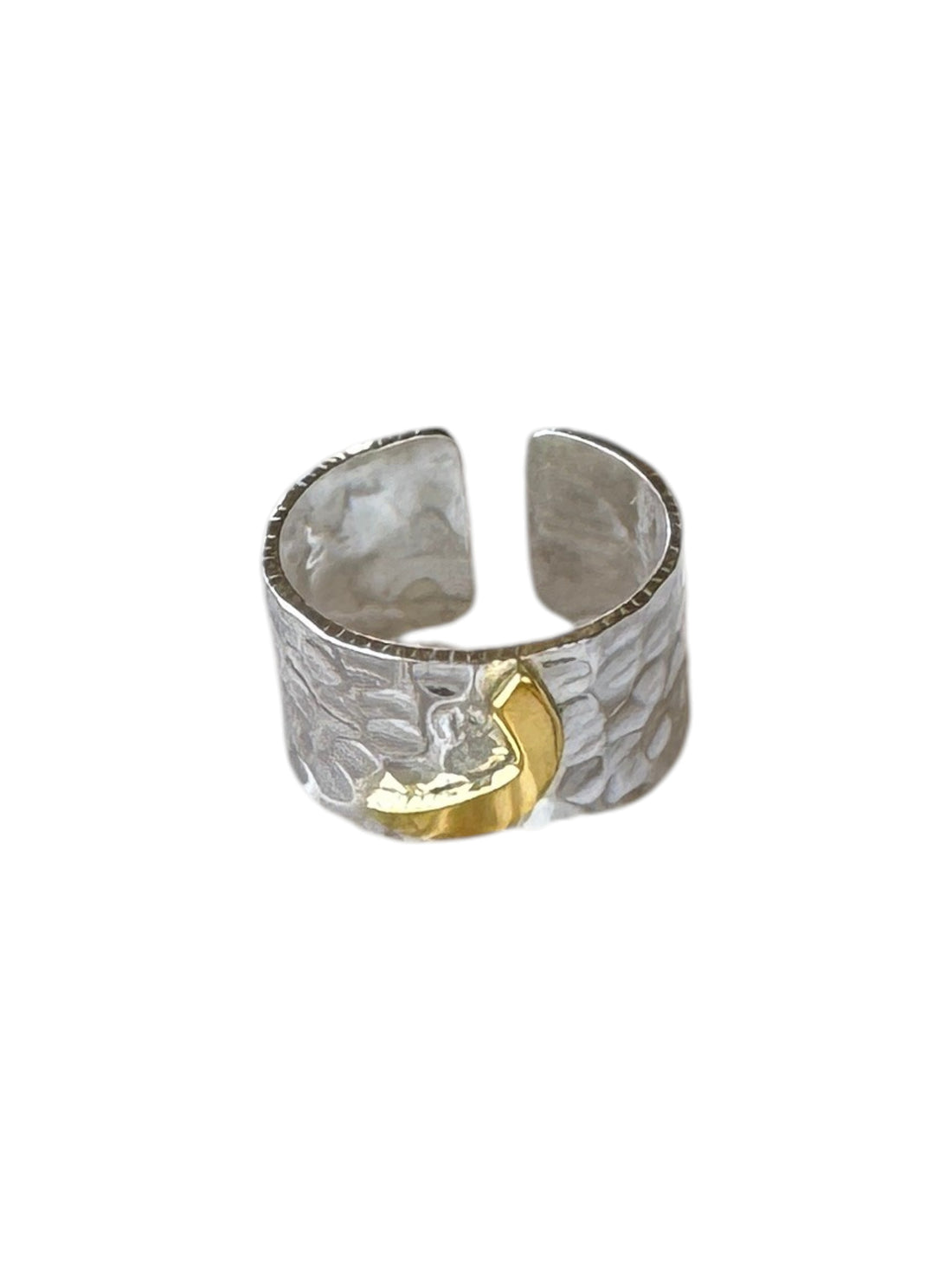 Gold-Plated Arabic Letter Silver Ring (ر) | خاتم فضة بحرف (ر) مطلي بالذهب