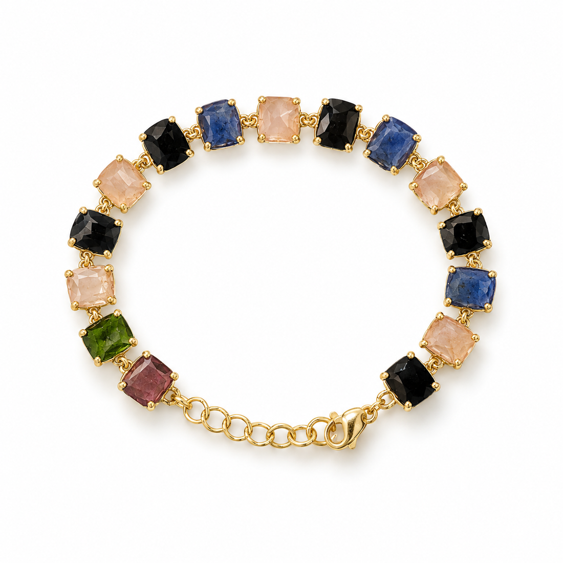 Mixed Colors Rectangular Stone Bracelet