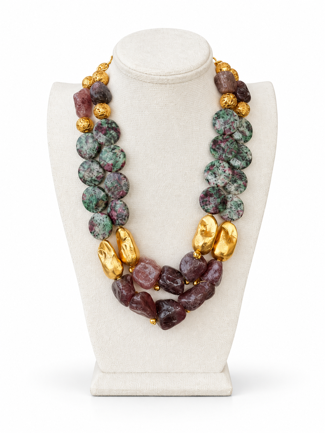 Garnet & Jade Garden Necklace