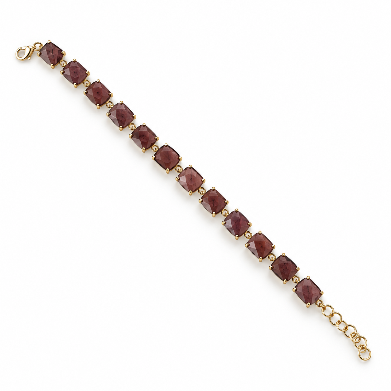 Burgundy Square Stone Bracelet