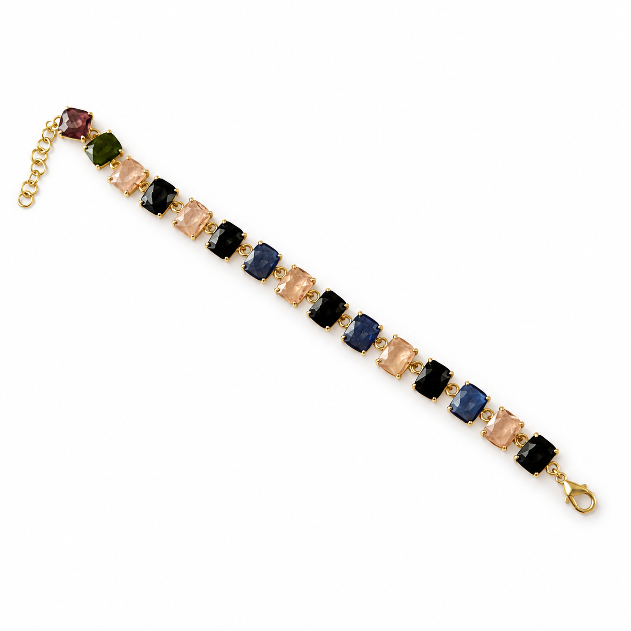 Mixed Colors Rectangular Stone Bracelet
