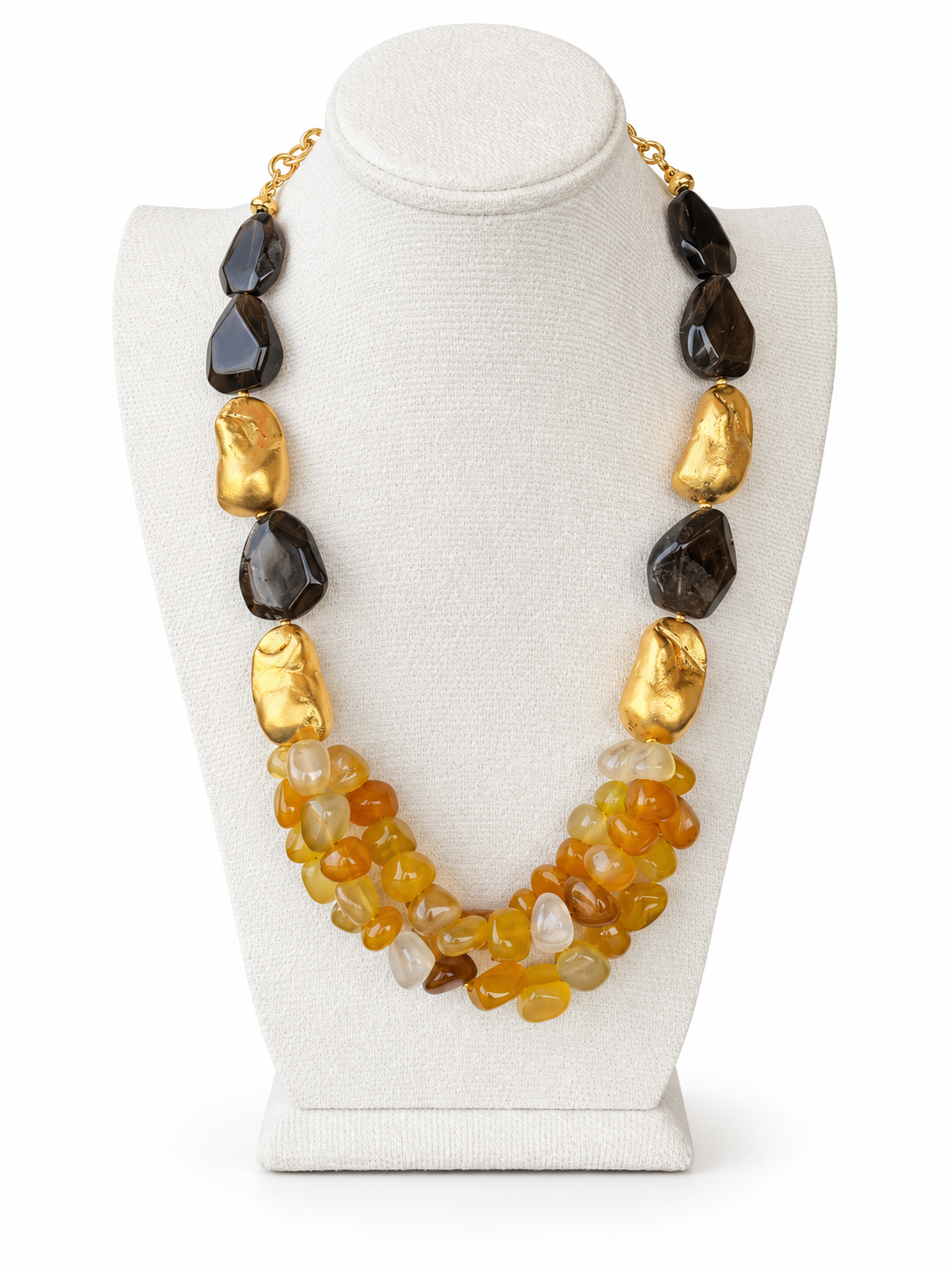 Onyx & Honey Agate Layers Necklace