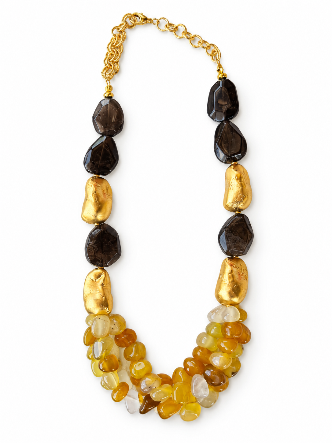 Onyx & Honey Agate Layers Necklace