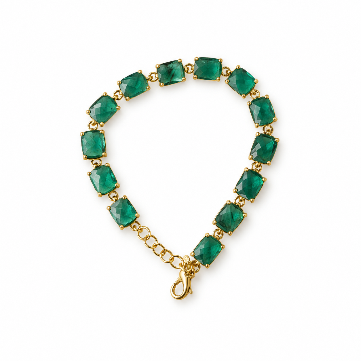 Teal Green Rectangular Stone Bracelet