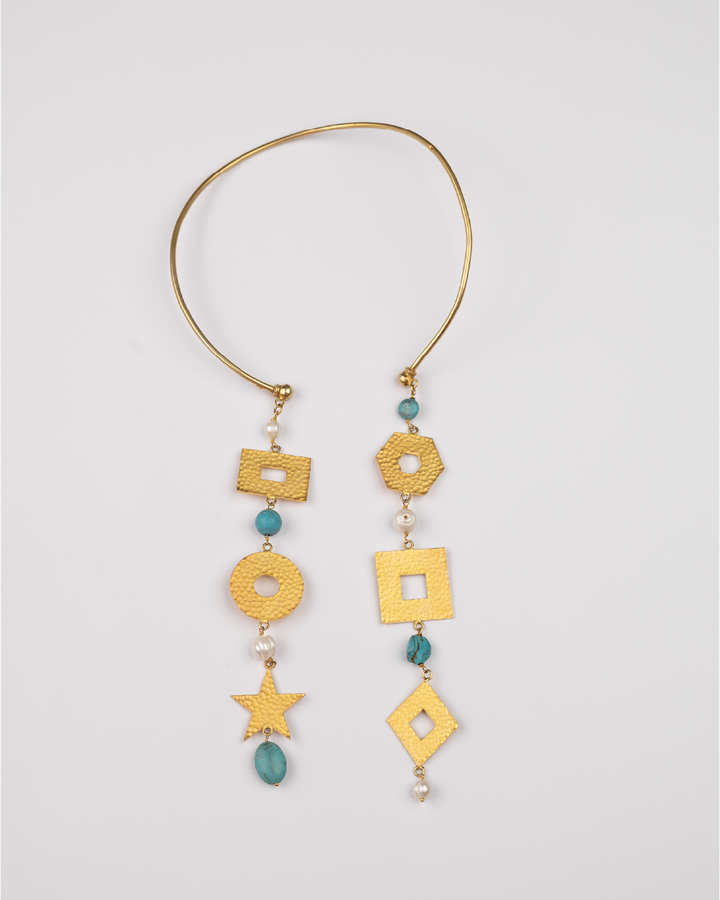 El Kawthar Necklace in Pearls and Farouz