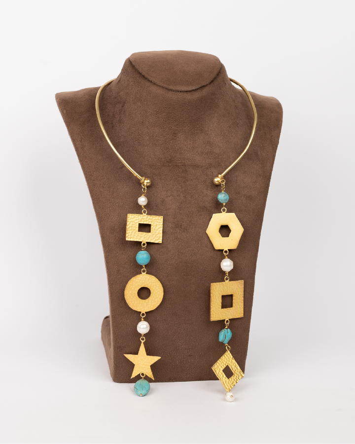 El Kawthar Necklace in Pearls and Farouz