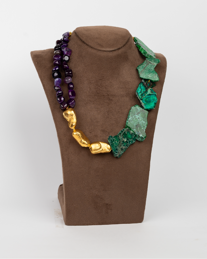 Green And Purlple Terra Necklace