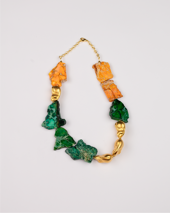 Orange and Green Double Terra Necklace