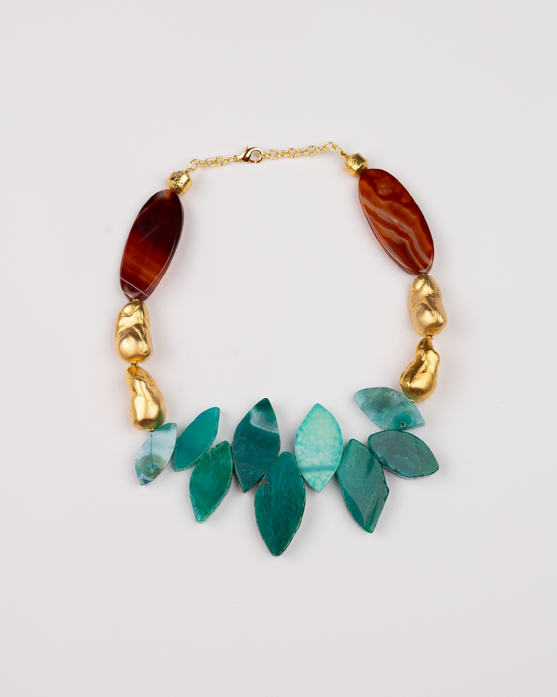 Blue and Brown Agate Necklace