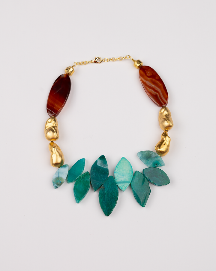 Blue and Brown Agate Necklace