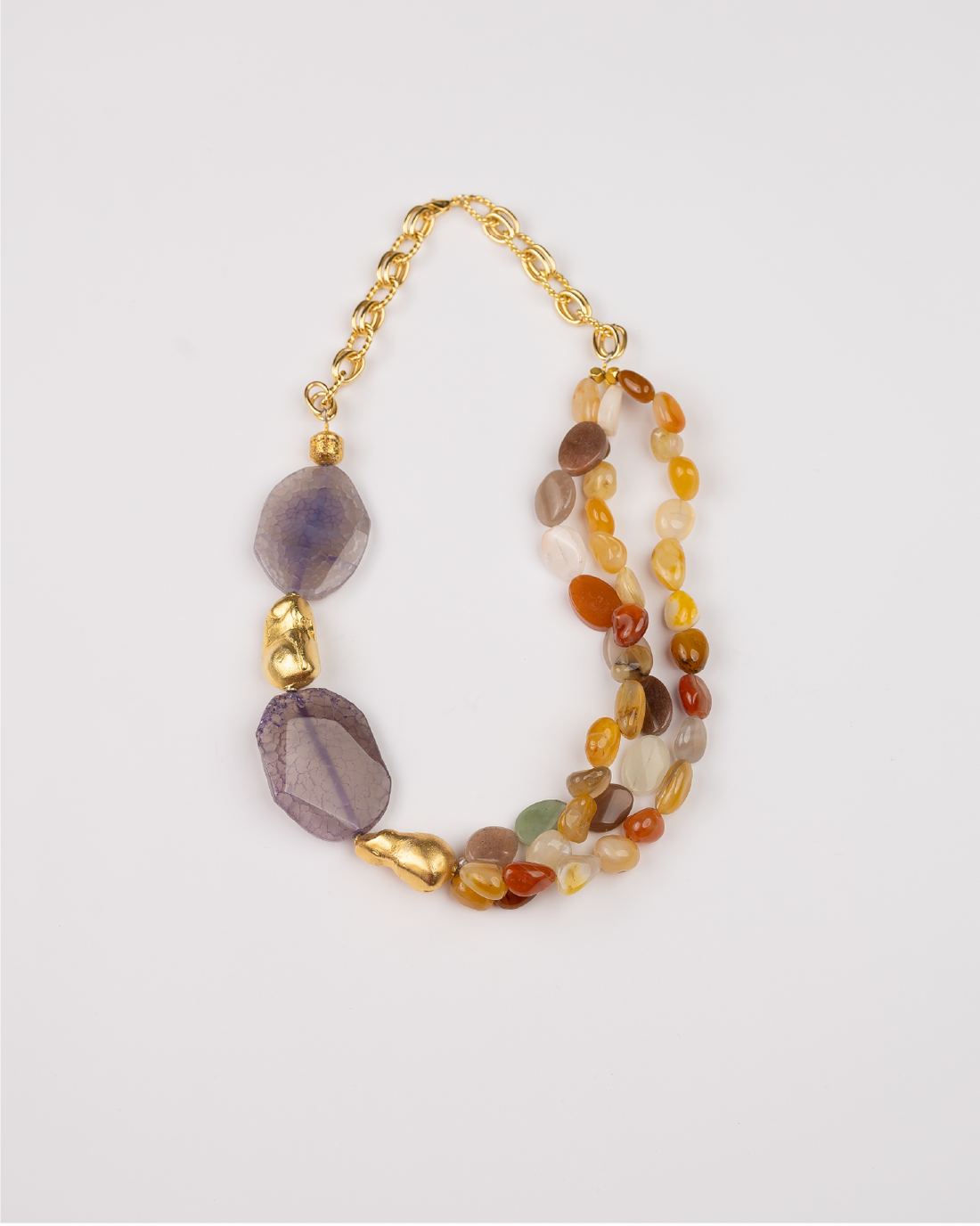 Purple amethyste and Agate Necklace