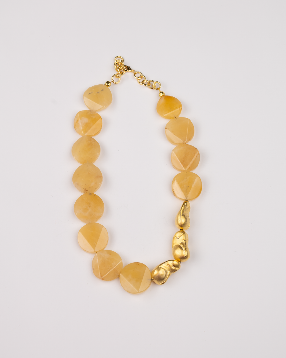 Beige Agate Golden Necklace