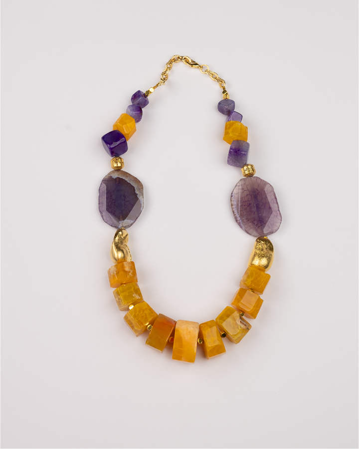 Yellow and Purple Elementa Necklace