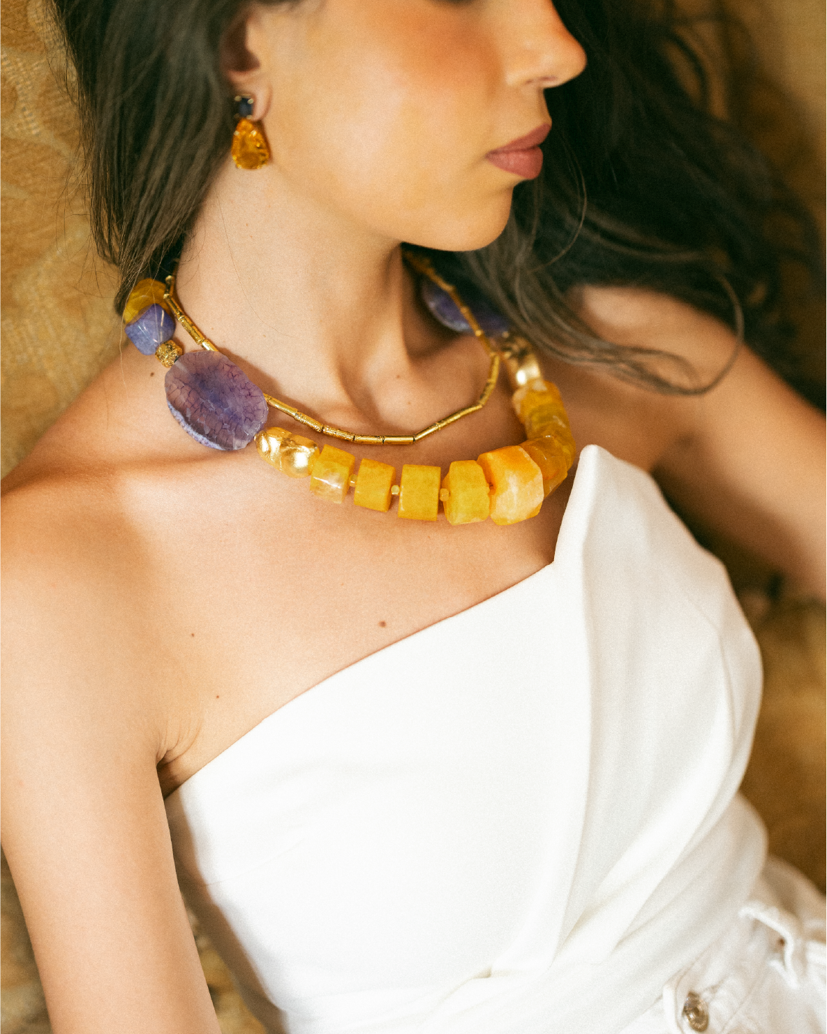Yellow and Purple Elementa Necklace