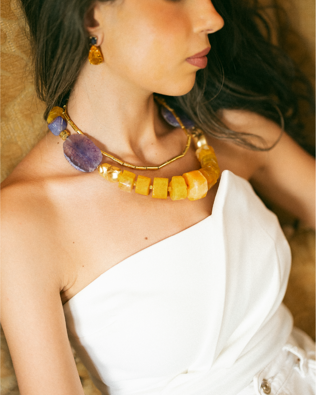 Yellow and Purple Elementa Necklace