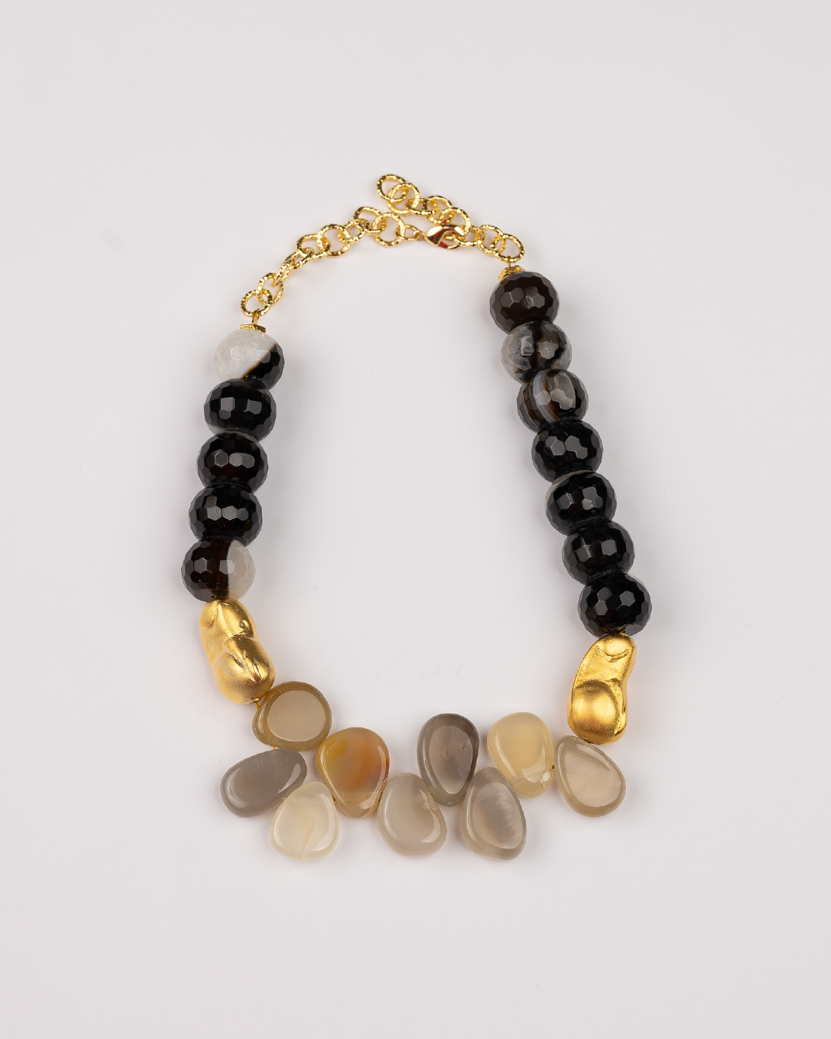 Beige Noir Agate Necklace