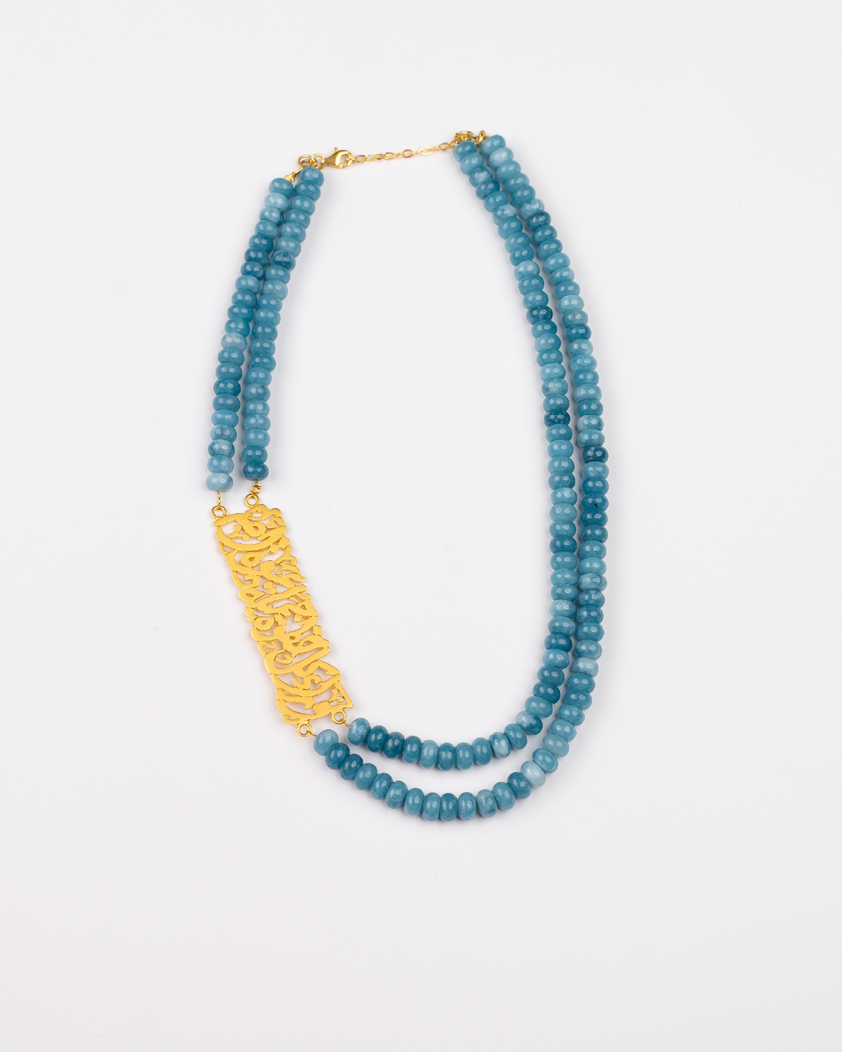 A Mothers Prayer's Necklace in blue agate