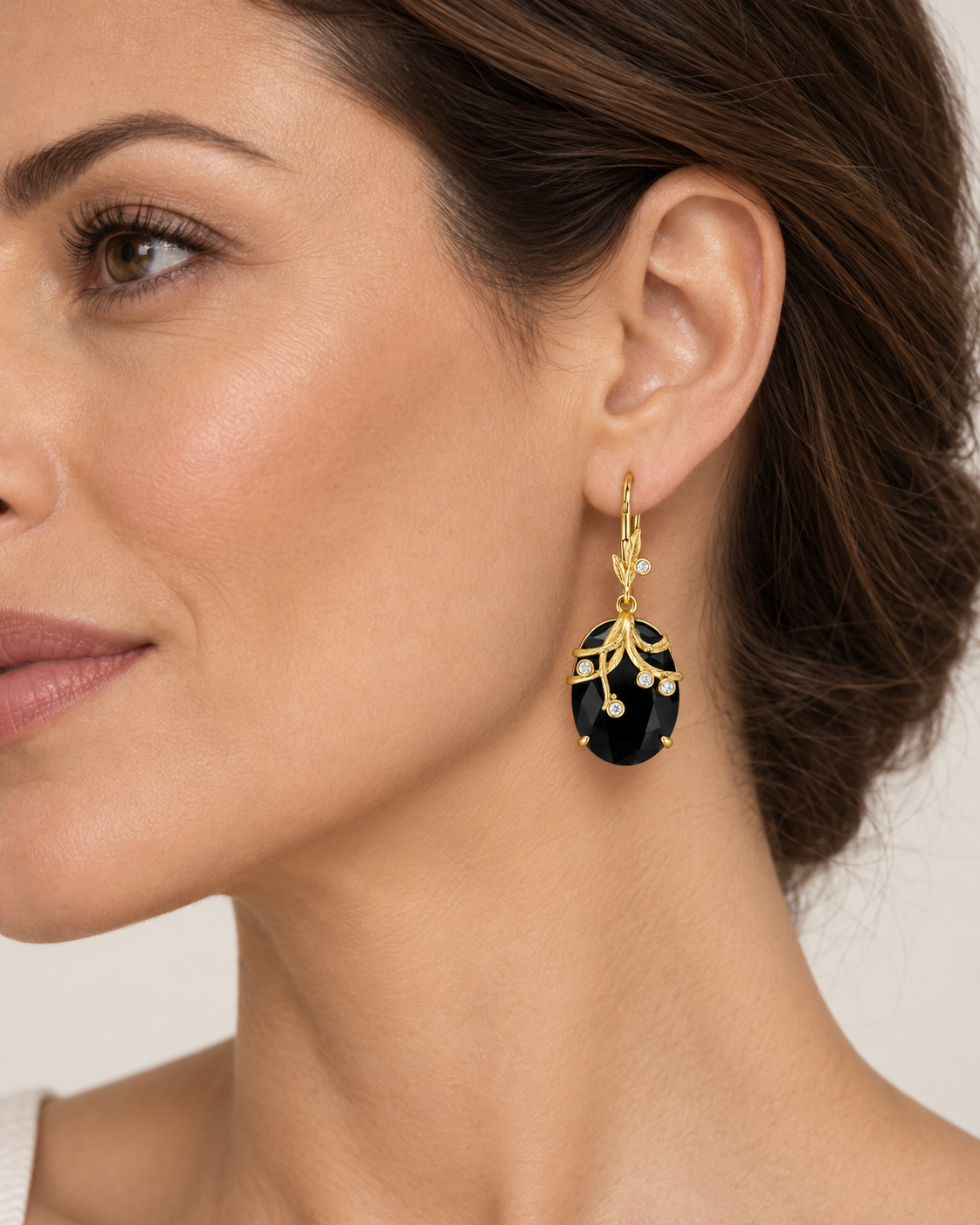 Onyx & Zircon Earrings